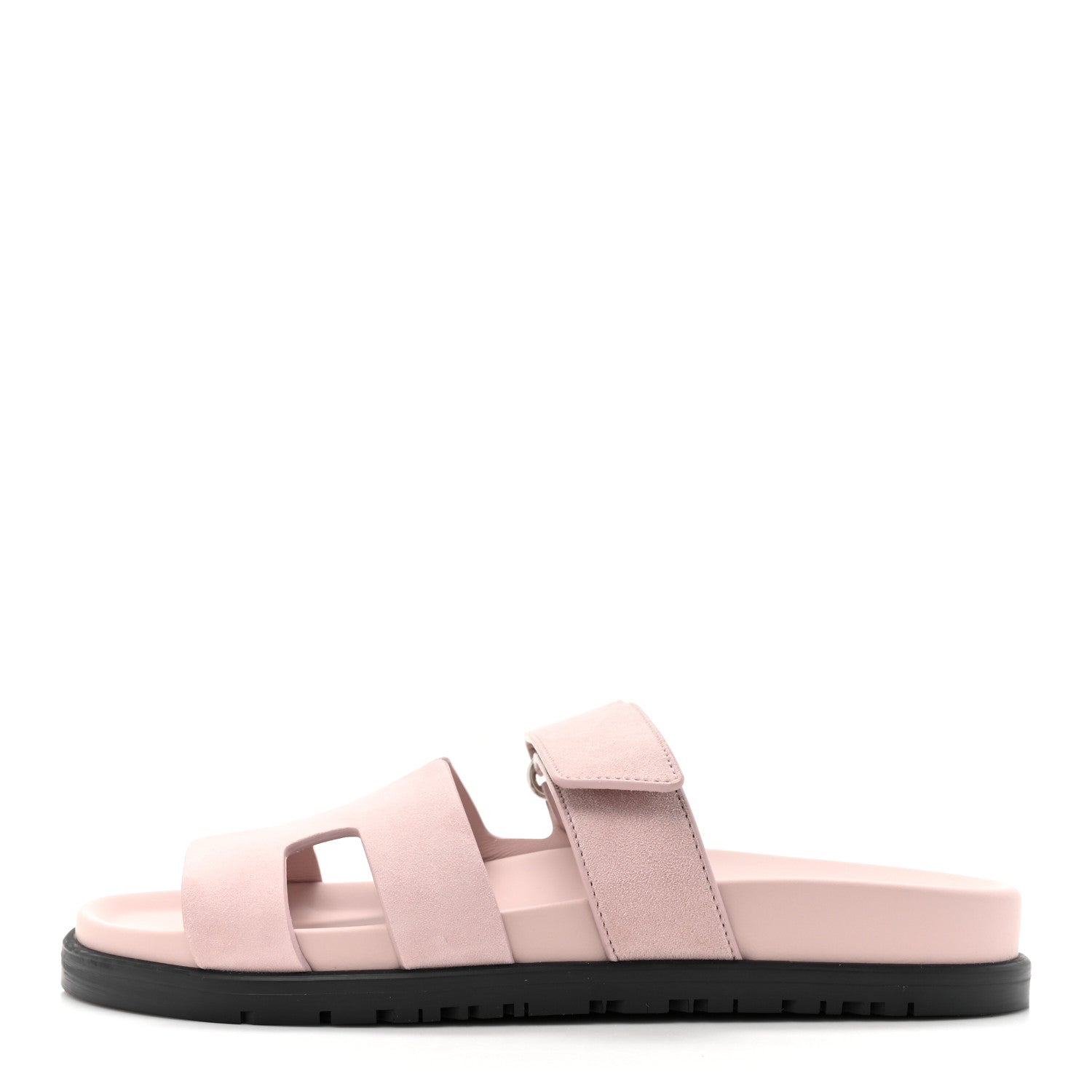 Hermes Suede Goatskin Womens Chypre Sandals 36.5 Rose Porcelaine 1 of 9