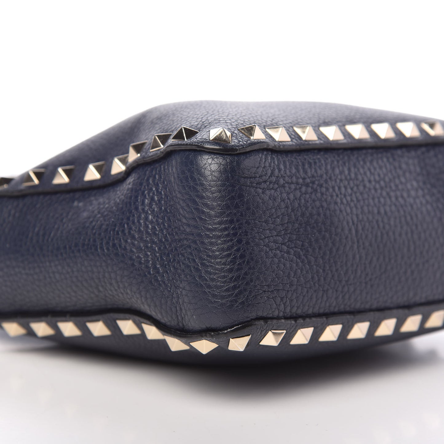 Pebbled Calfskin Mini Rockstud Flip-Lock Messenger Bag Marine