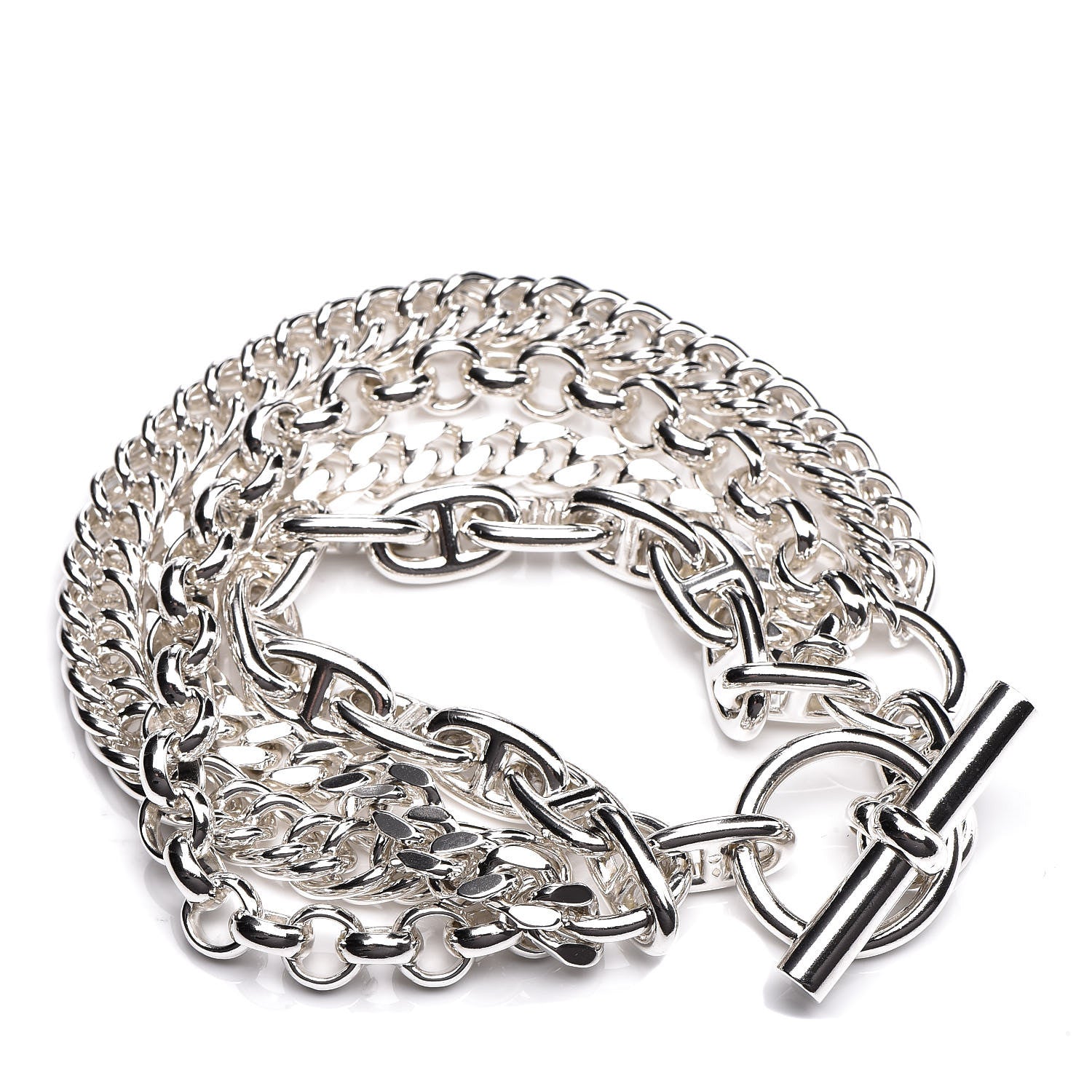 Hermes Sterling Silver Etcaetera Bracelet 3 of 5