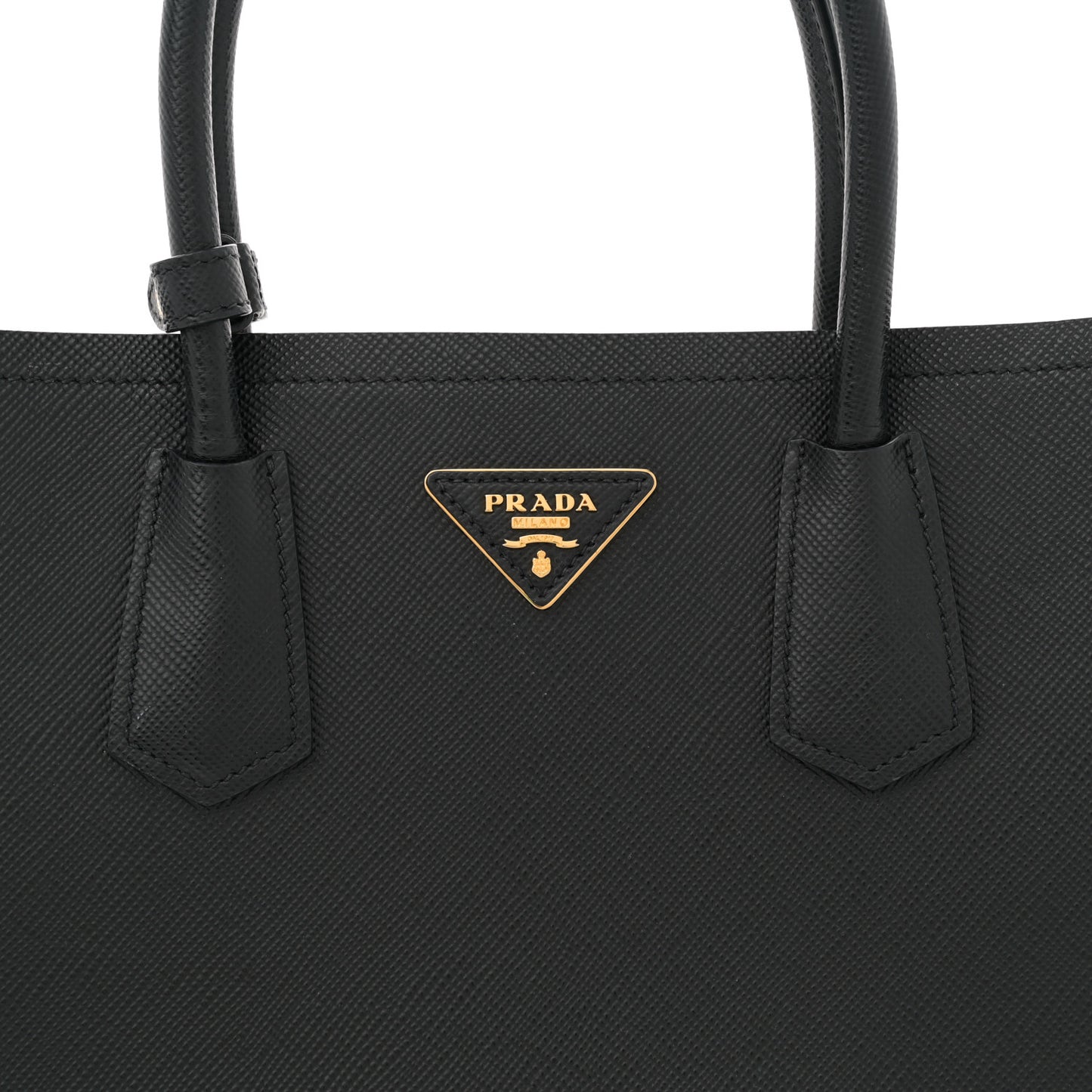 Saffiano Cuir Medium Double Bag Black Mughetto