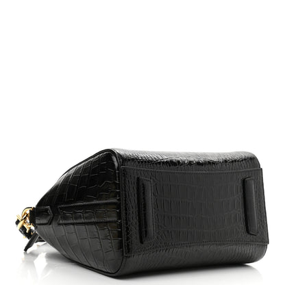 Givenchy Calfskin Crocodile Embossed Mini Antigona Black 4 of 10