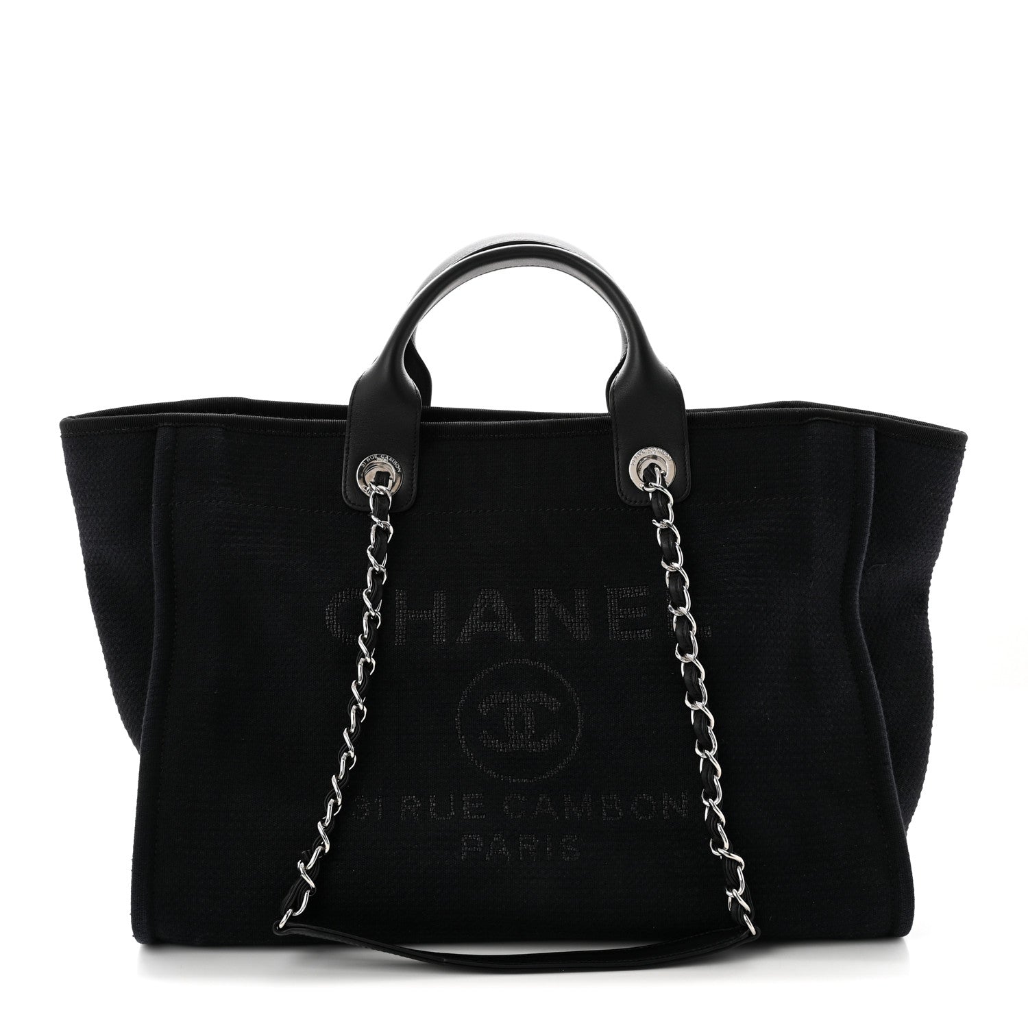 Chanel Mixed Fibers Medium Deauville Tote Black 1 of 12