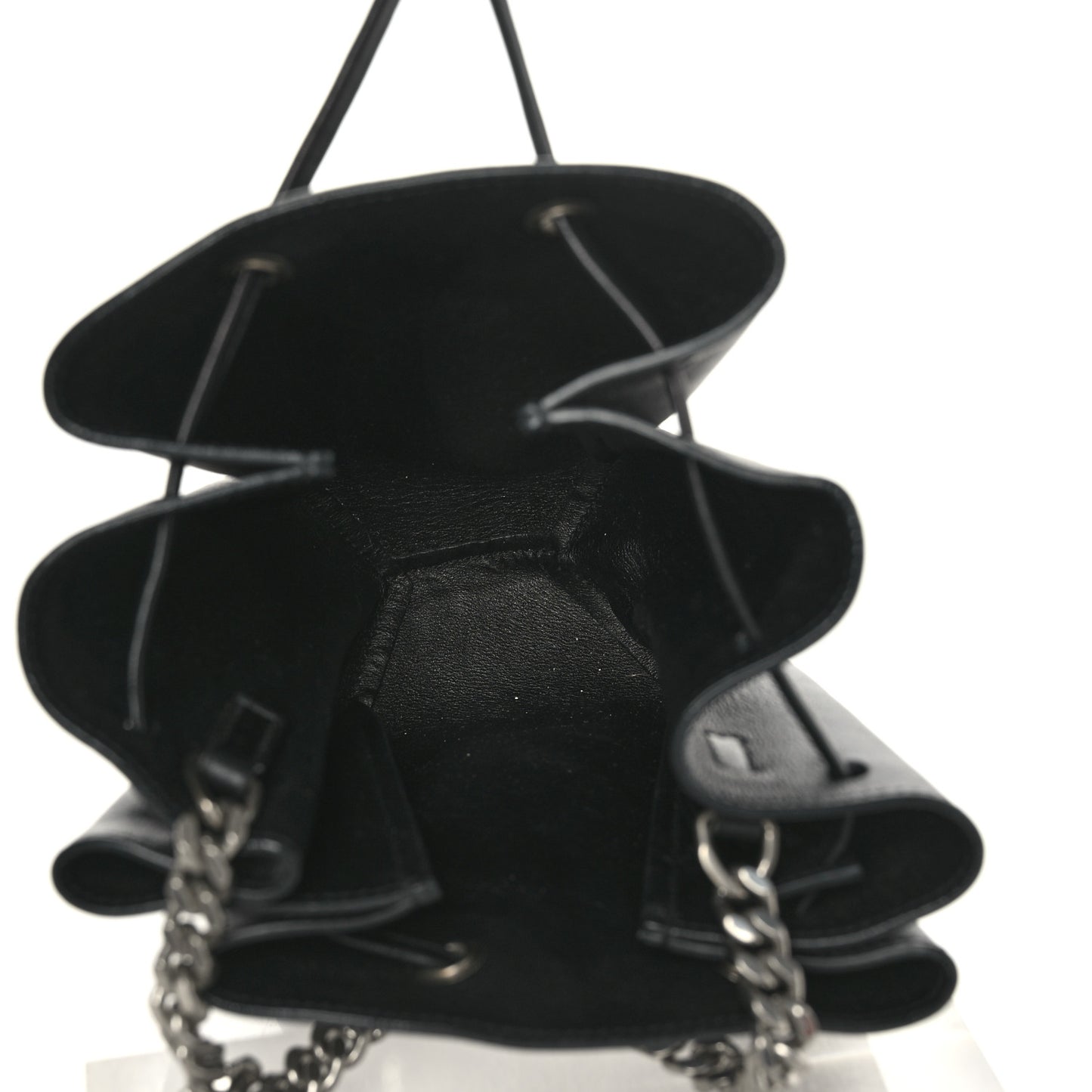 Calfskin Monogram Mini Bourse Bucket Bag Black