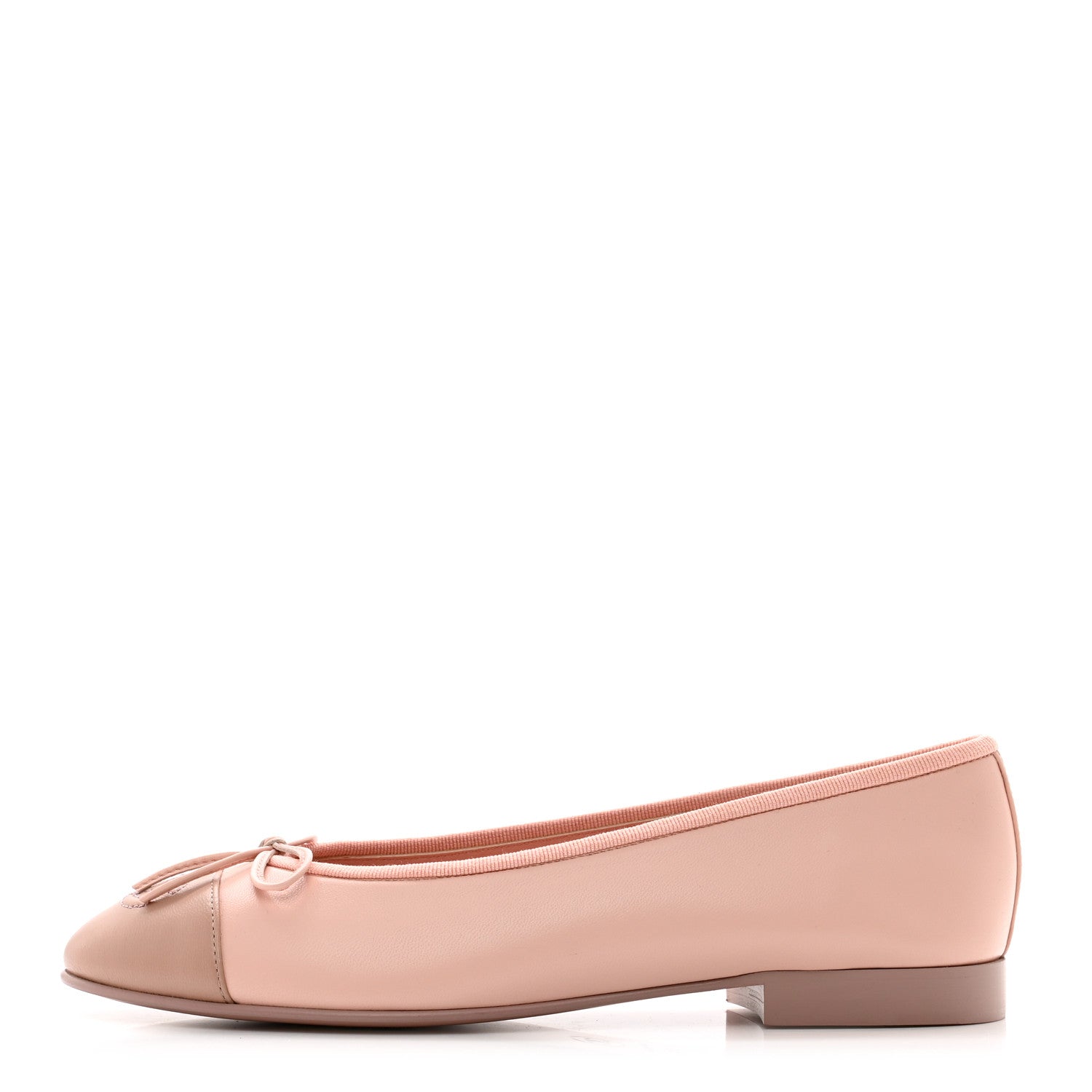 Chanel Lambskin Cap Toe CC Ballerina Flats 37.5 Light Pink Dark Pink 1 of 9