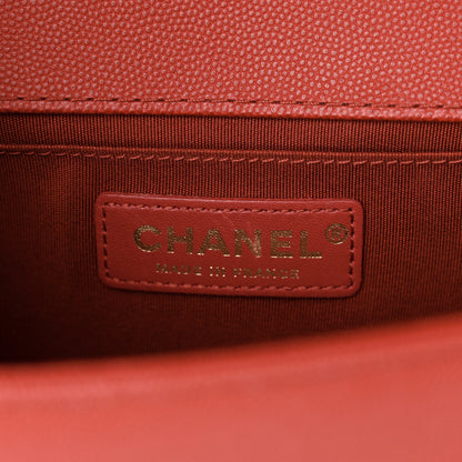 Chanel Caviar Chevron Quilted Braided Small Boy Flap Red (TEST SECOND PRODUCT) 6 of 10