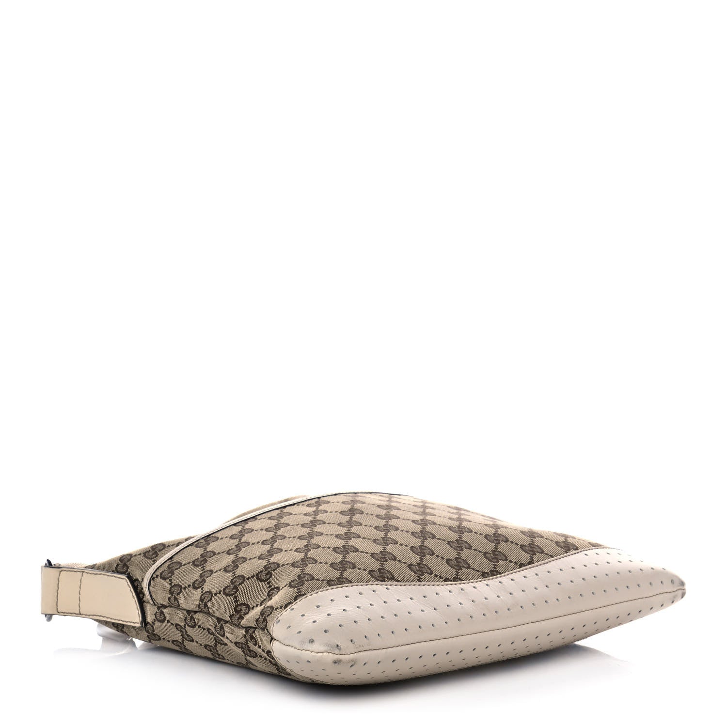 Gucci Monogram Calfskin Perforated Medium Flat Messenger Bag Off White 3 of 14