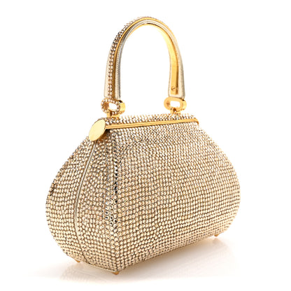 Judith Leiber Swarovski Crystal Minaudiere Clutch Gold 3 of 8