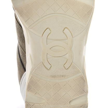 Chanel Fabric CC Sneakers 37.5 Khaki 9 of 12