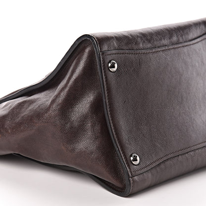 Prada Glace Calfskin Small Twin Pocket Tote Moro 9 of 10