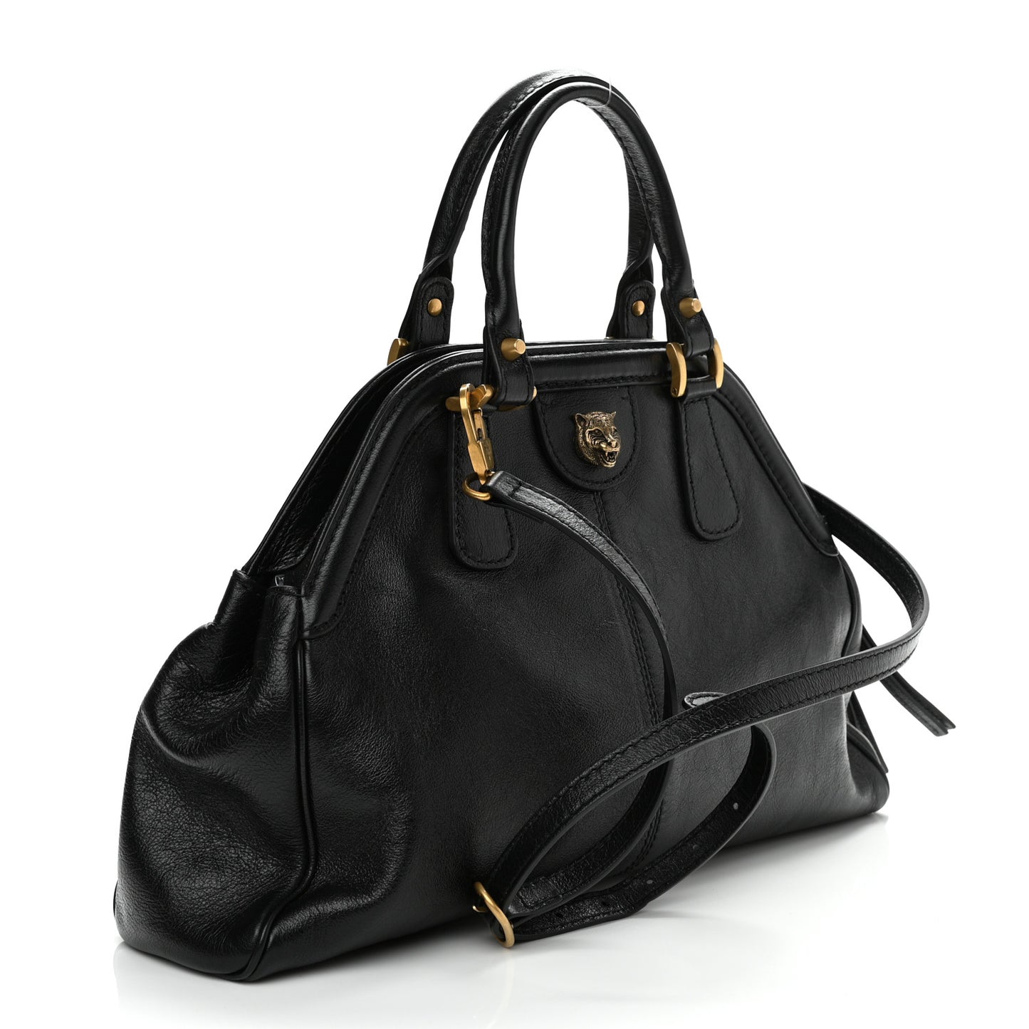Calfskin Medium Re(Belle) Top Handle Bag Black
