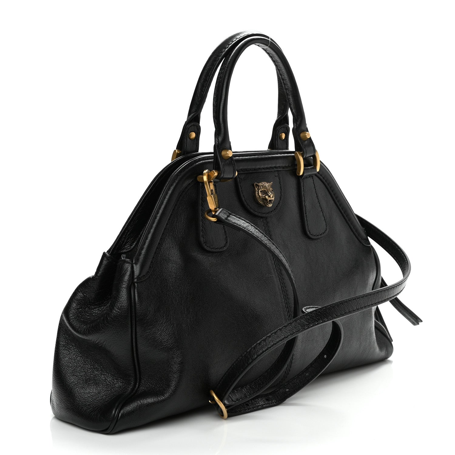 Gucci Calfskin Medium Re(Belle) Top Handle Bag Black 3 of 11