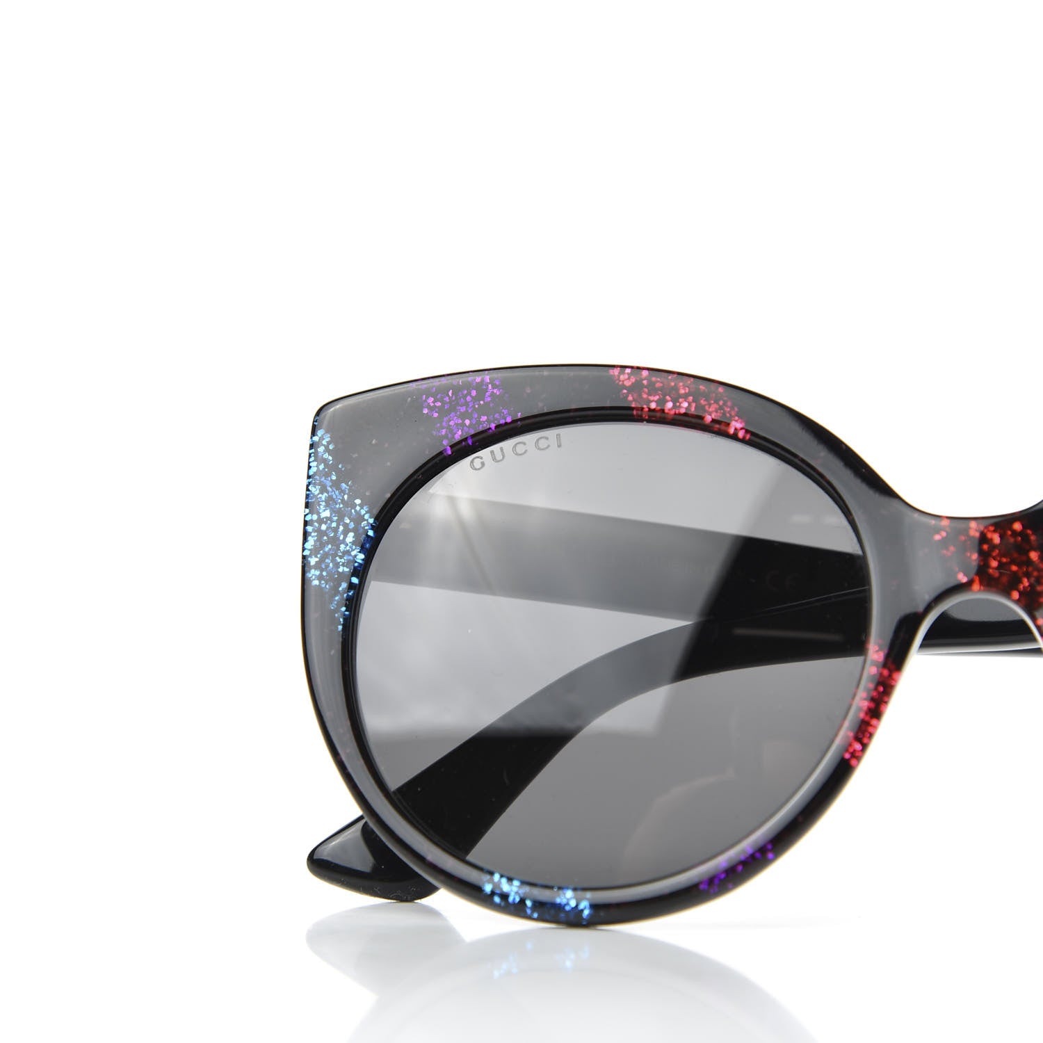 Gucci Cat Eye Glitter Sunglasses GG 0325S Black 7 of 8