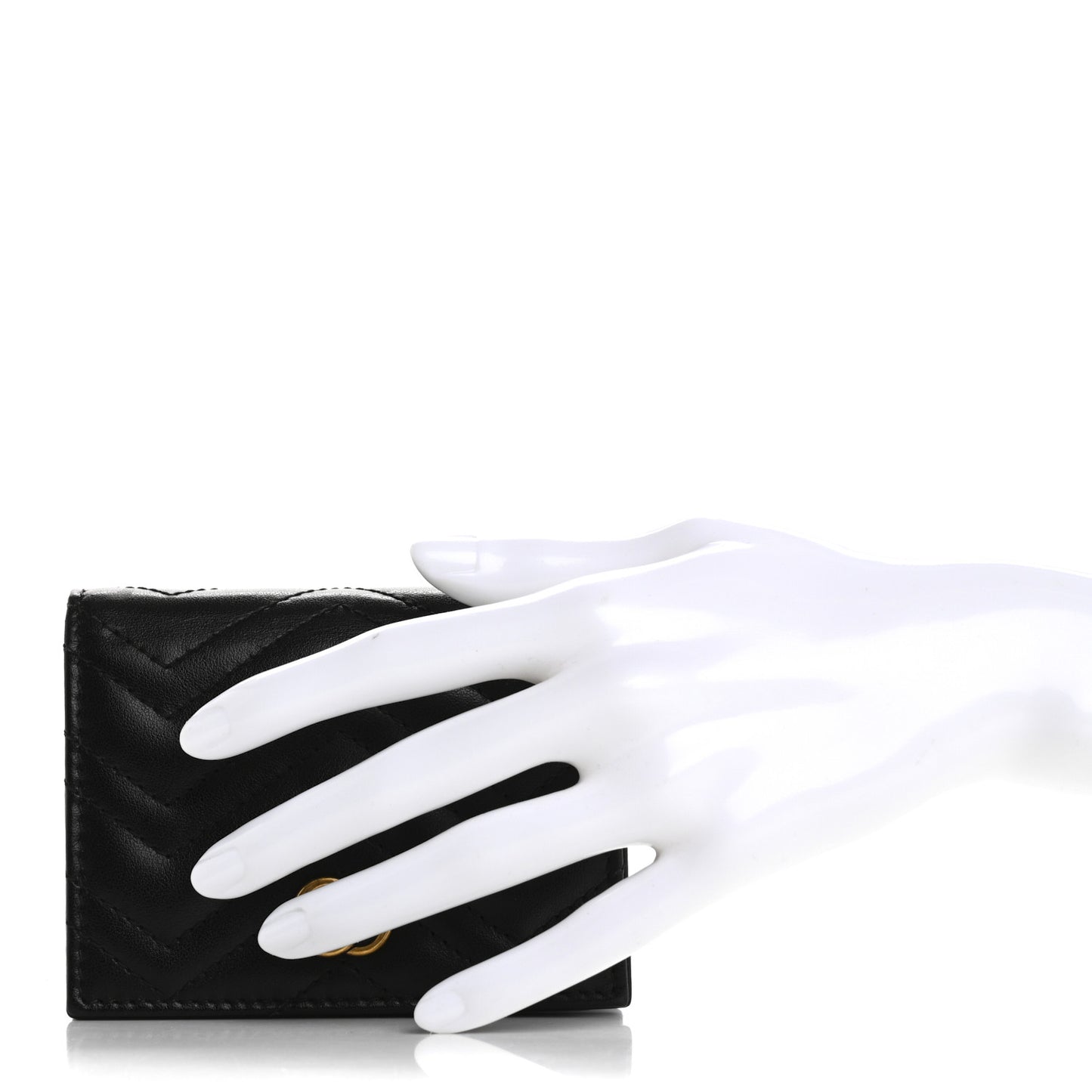 Calfskin Matelasse GG Marmont Card Case Wallet Black