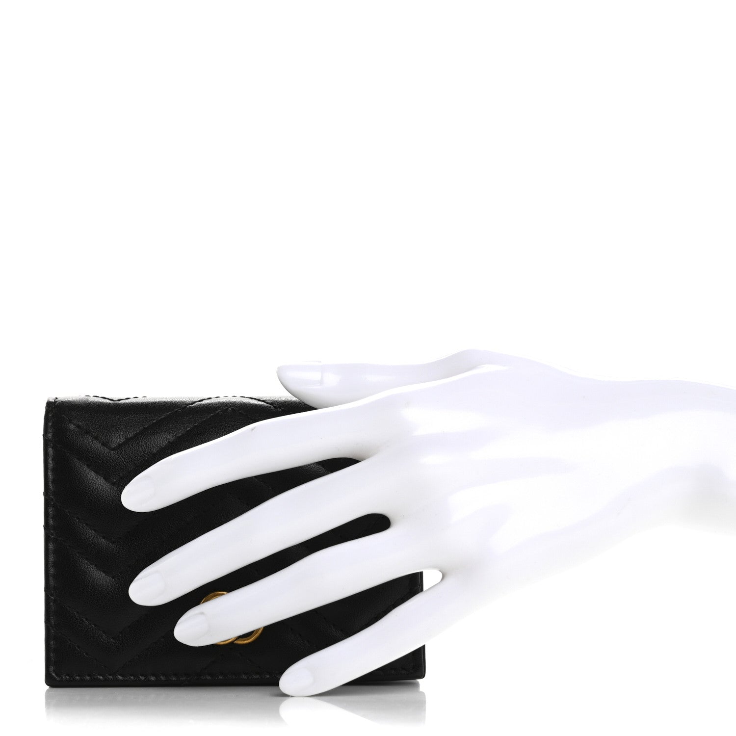 Gucci Calfskin Matelasse GG Marmont Card Case Wallet Black 2 of 8