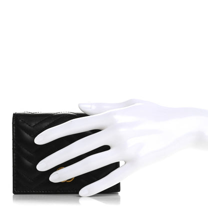 Gucci Calfskin Matelasse GG Marmont Card Case Wallet Black 2 of 8