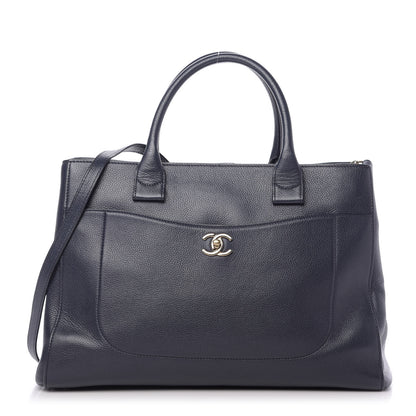 Chanel Grained Calfskin Large Neo Executive Shopper Tote Dark Blue 1 of 9