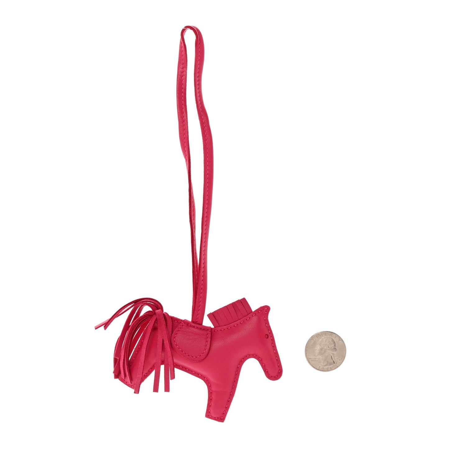 Milo Lambskin Grigri Rodeo Horse Bag Charm PM Rose Mexico
