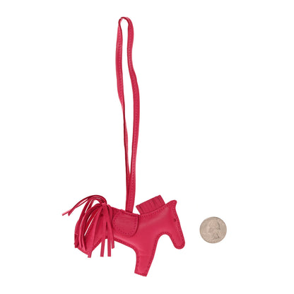 Hermes Milo Lambskin Grigri Rodeo Horse Bag Charm PM Rose Mexico 2 of 6