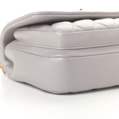 Chanel Calfskin Quilted Top Handle Flap Light Grey 9 of 12