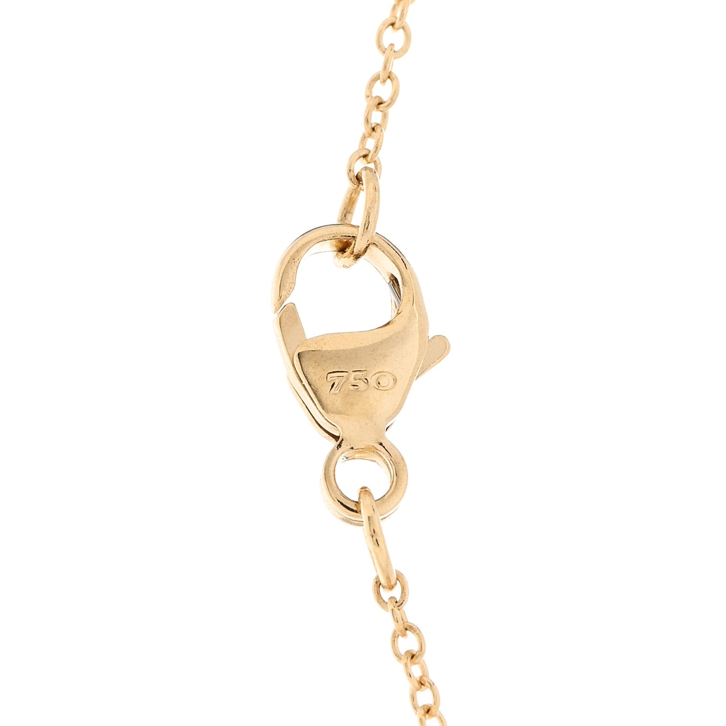 18K Yellow Gold Diamond OM Charm Pendant Necklace