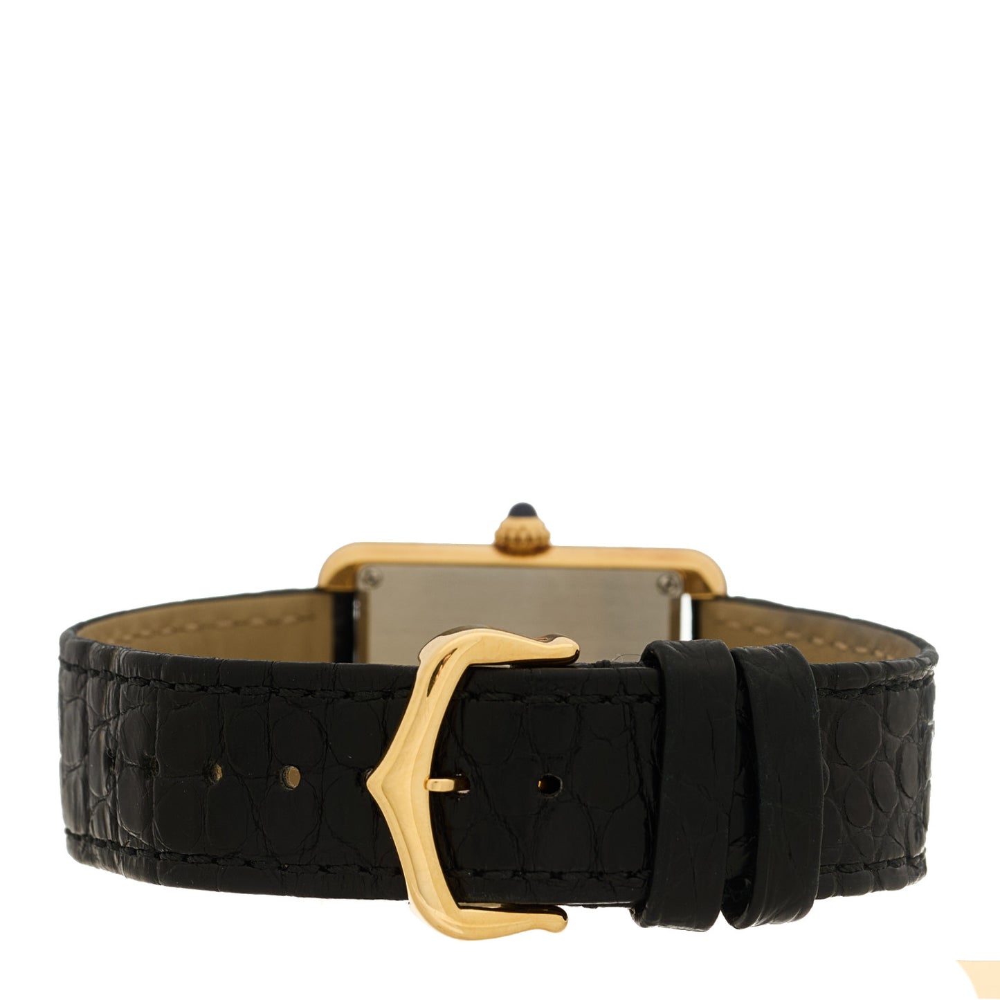 Stainless Steel 18K Yellow Gold Alligator 24mm Tank Solo Quartz Watch