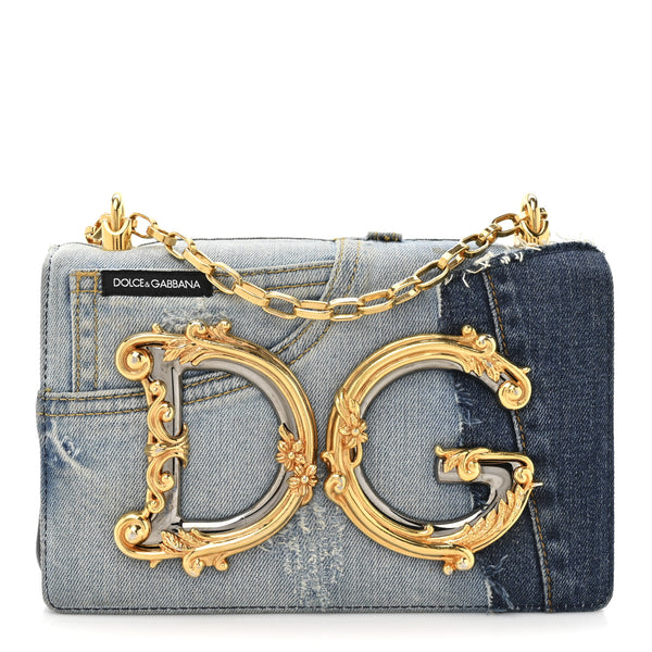Dolce & Gabbana Denim DG Girls Shoulder Bag Blue 1848506