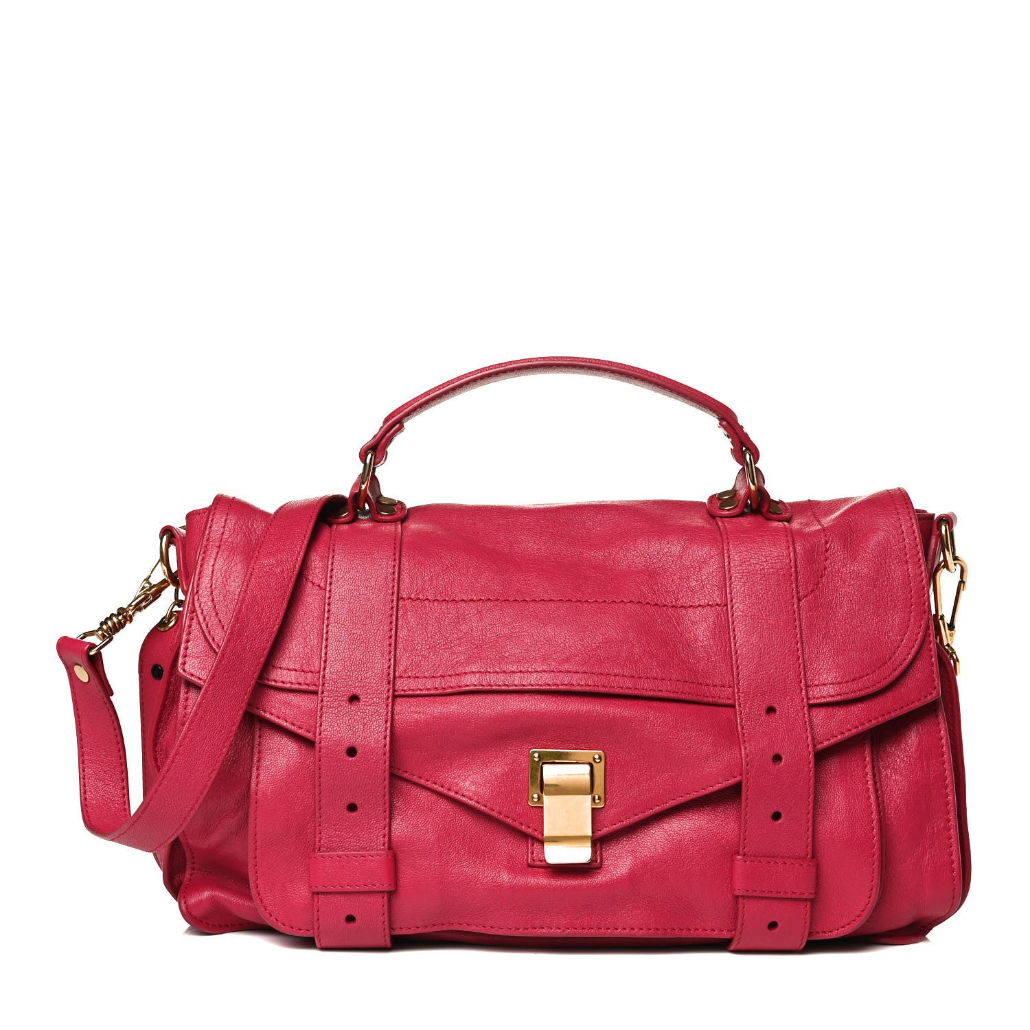 Proenza Schouler Lambskin Medium PS1 Satchel Raspberry 1 of 14