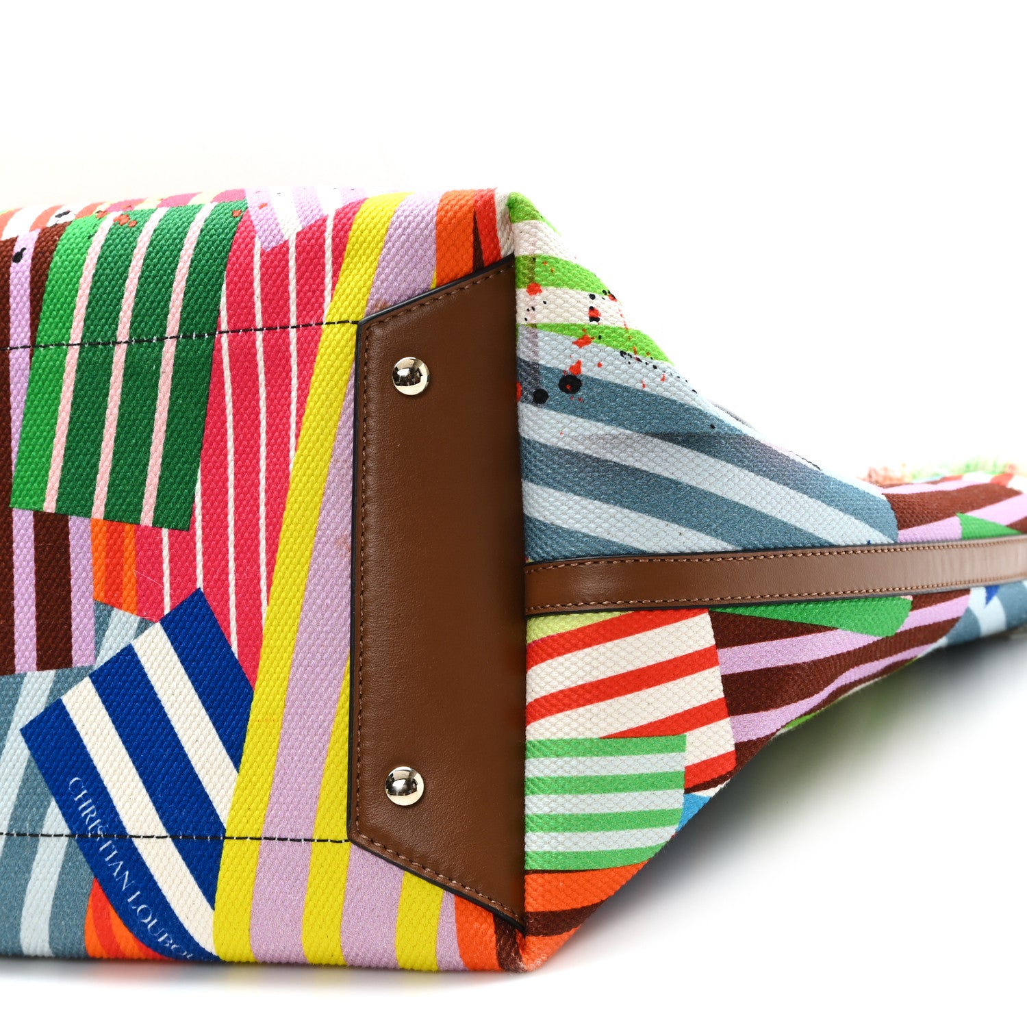 Christian Louboutin Canvas Printed Medium Frangibus Tote Multicolor Coconut 11 of 11