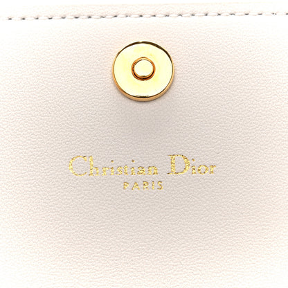 Christian Dior Calfskin Caro Freesia Long Wallet White Multicolor 6 of 7