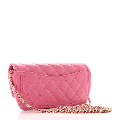 Chanel Lambskin Quilted Glasses Case with Chain Pink 3 of 9