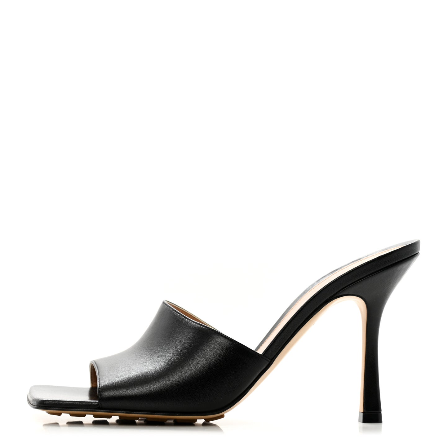 Lambskin Stretch Mule Sandals 39.5 Black