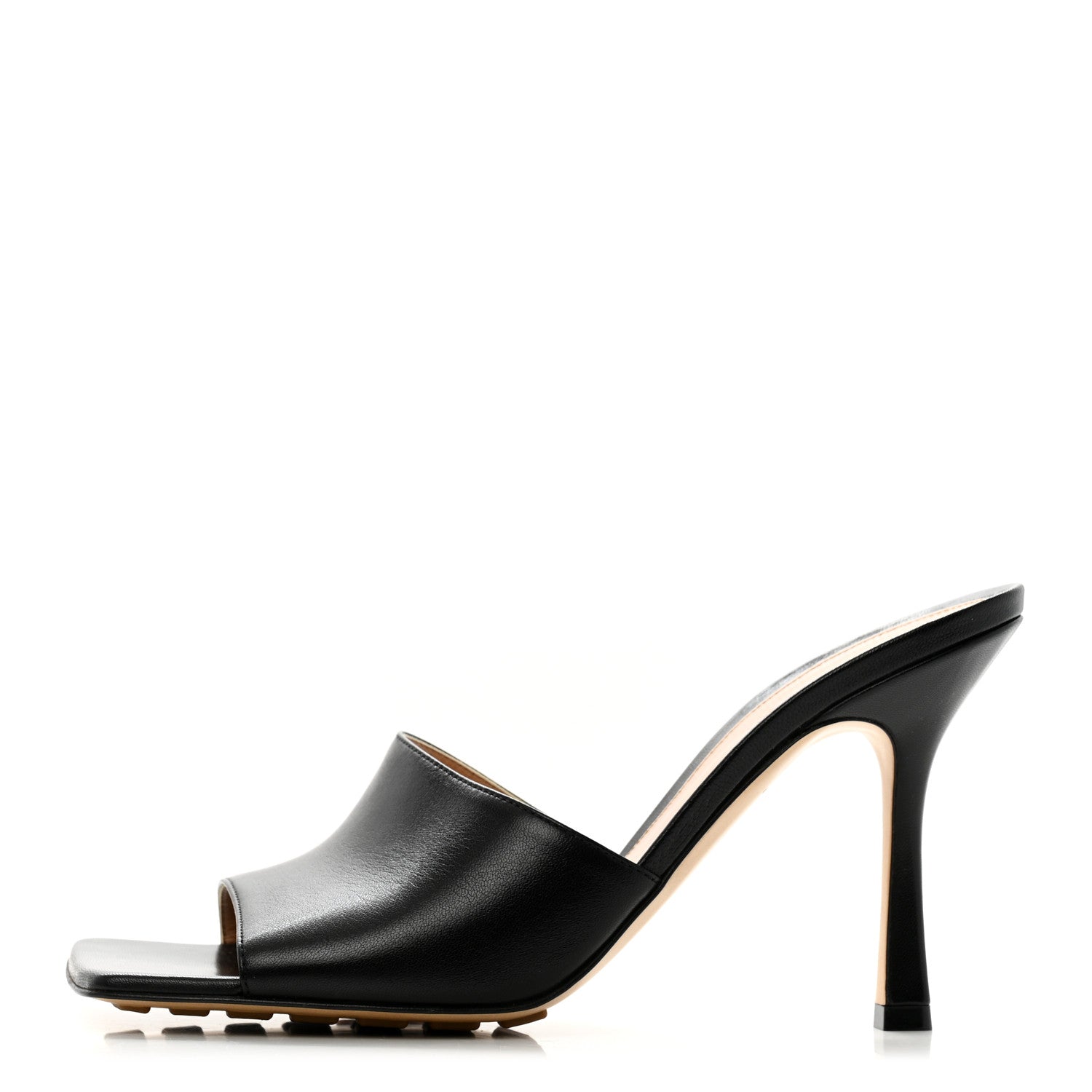 Bottega Veneta Lambskin Stretch Mule Sandals 39.5 Black 1 of 9