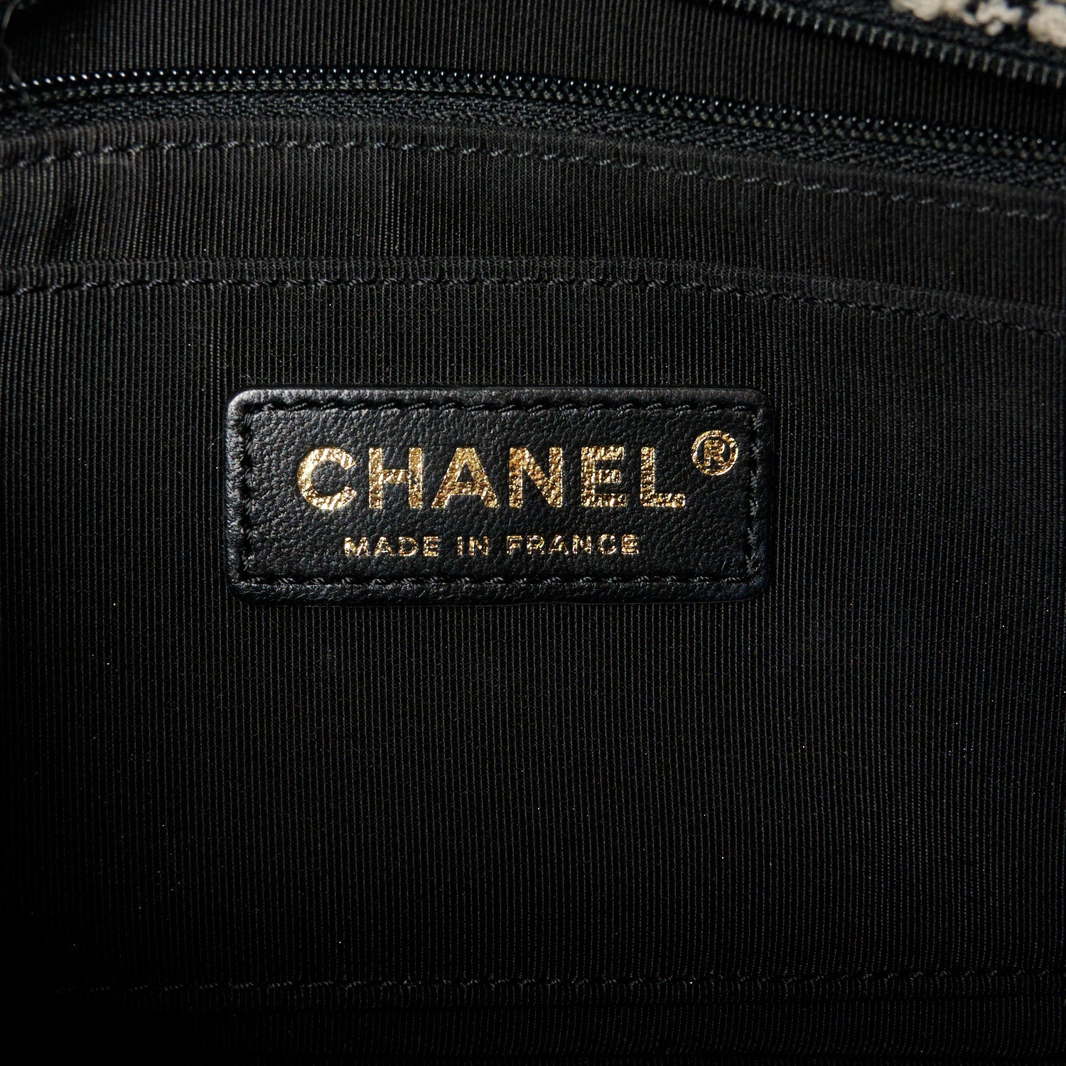 Chanel Shearling Sheepskin Tweed Quilted Single Flap Black 6 of 11