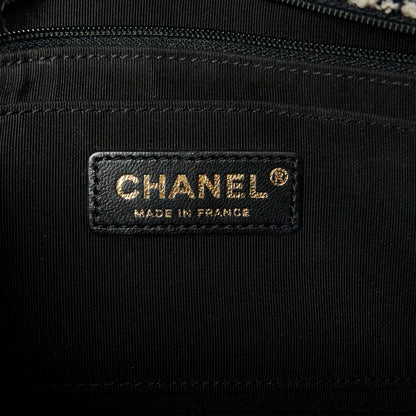 Chanel Shearling Sheepskin Tweed Quilted Single Flap Black 6 of 11