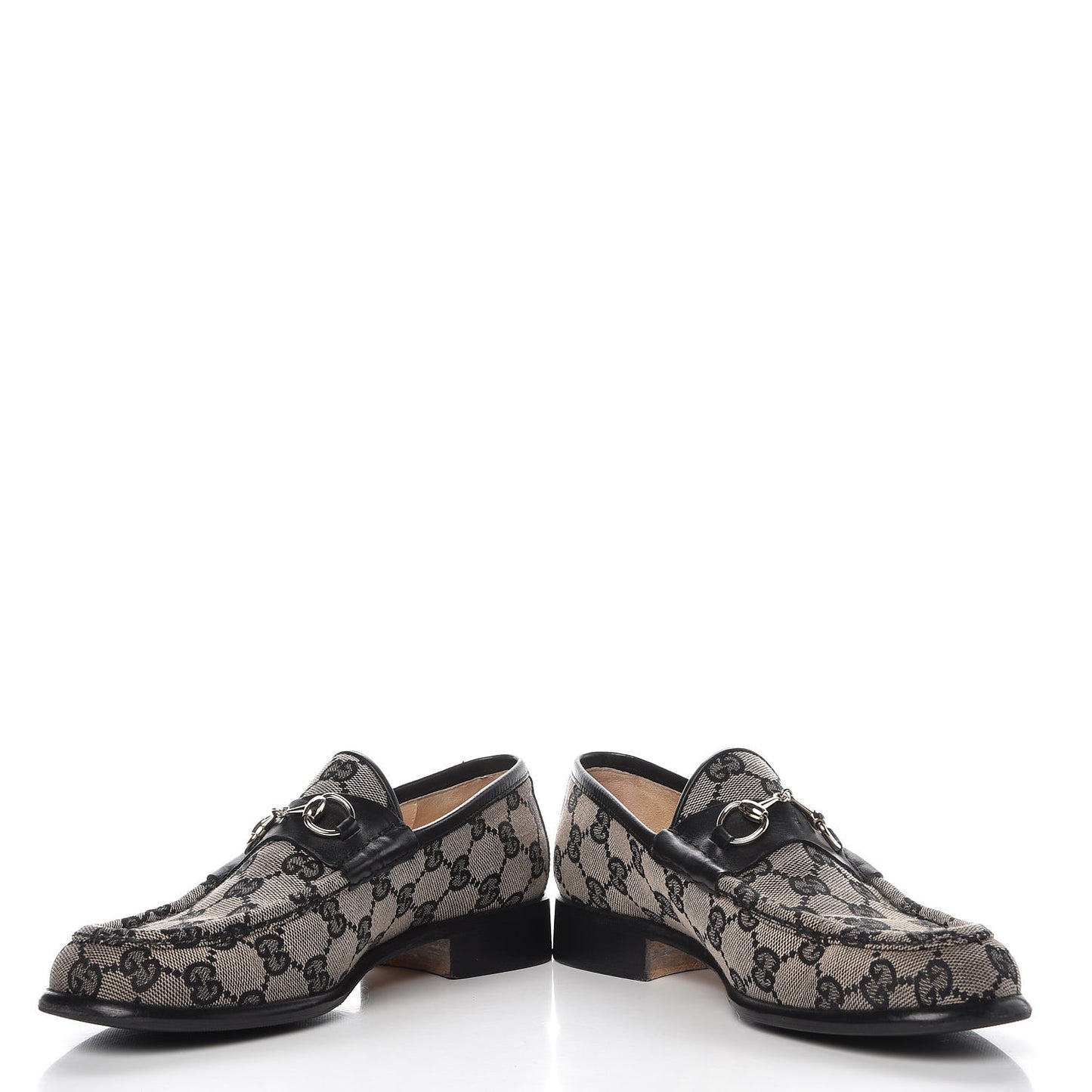 Monogram Calfskin Womens Horsebit Loafers 7 Black