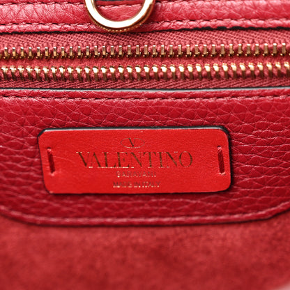 Valentino Garavani Alce Printed Calfskin Flower Embroidered Demilune Double Handle Satchel 6 of 13