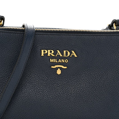 Prada Vitello Phenix Double Zip Crossbody Bag Baltico 7 of 9