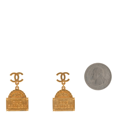 Chanel Metal CC Rue Cambon Drop Earrings Gold 2 of 4