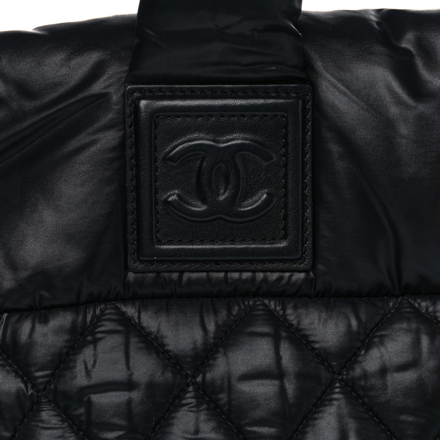 Nylon Coco Cocoon Zipped Tote Black