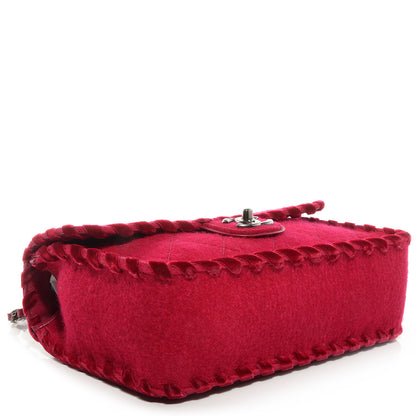 Chanel Fancy Felt Flap Dark Pink 5 of 9