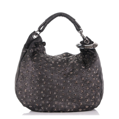 Jimmy Choo Metallic Calfskin Star Studded Large Sky Hobo Anthracite 1 of 6