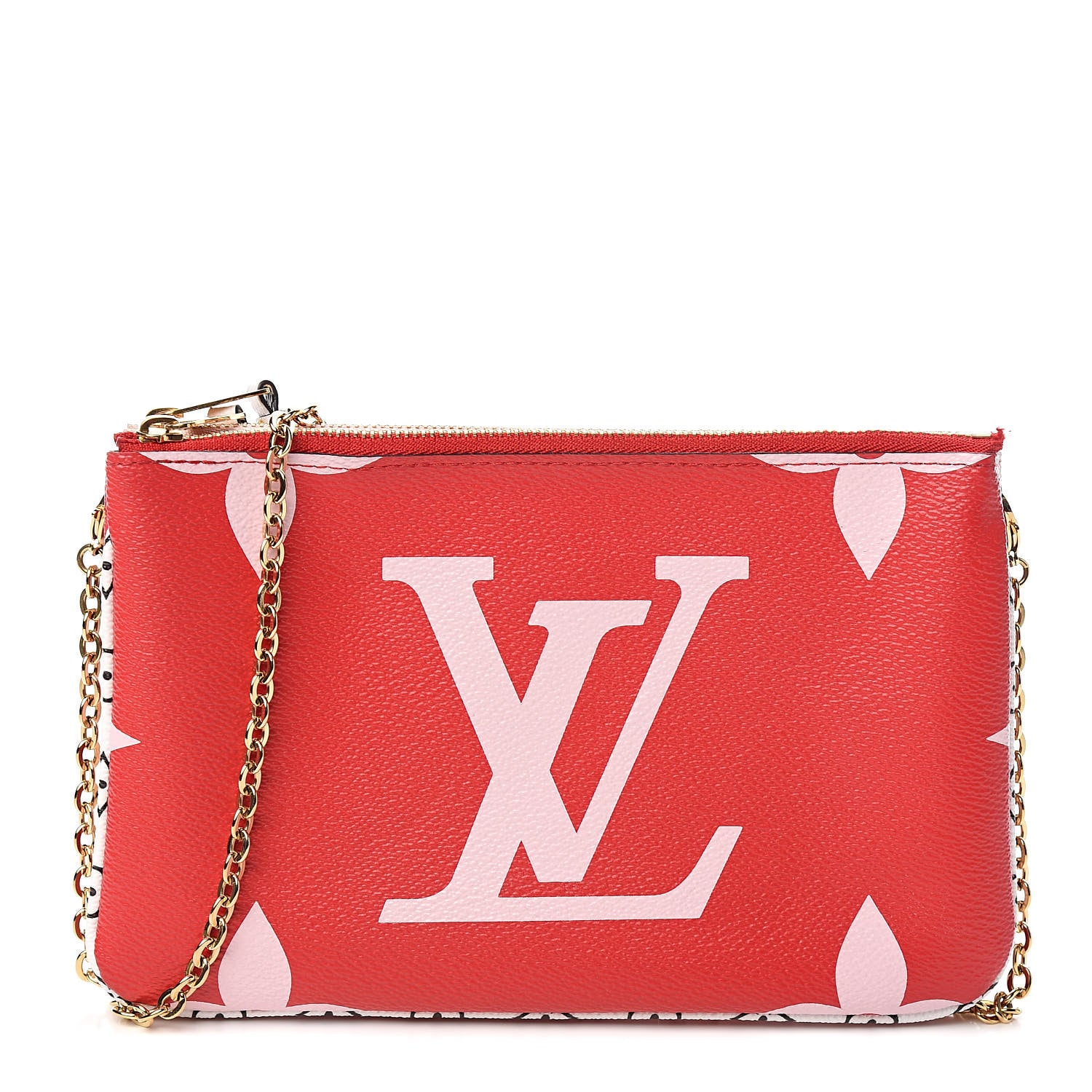 Louis Vuitton Monogram Giant Double Zip Pochette Rouge 1 of 11