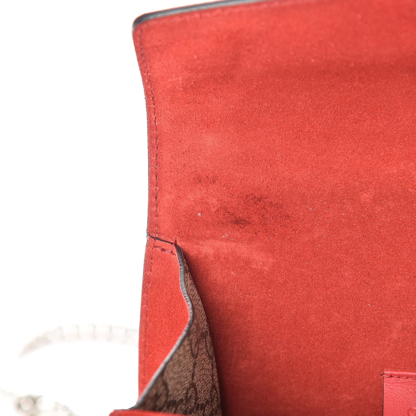 GG Supreme Monogram Mini Dionysus Shoulder Bag Hibiscus Red
