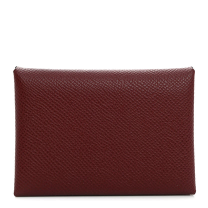 Hermes Epsom Calvi Duo Card Case Rouge H 1 of 8