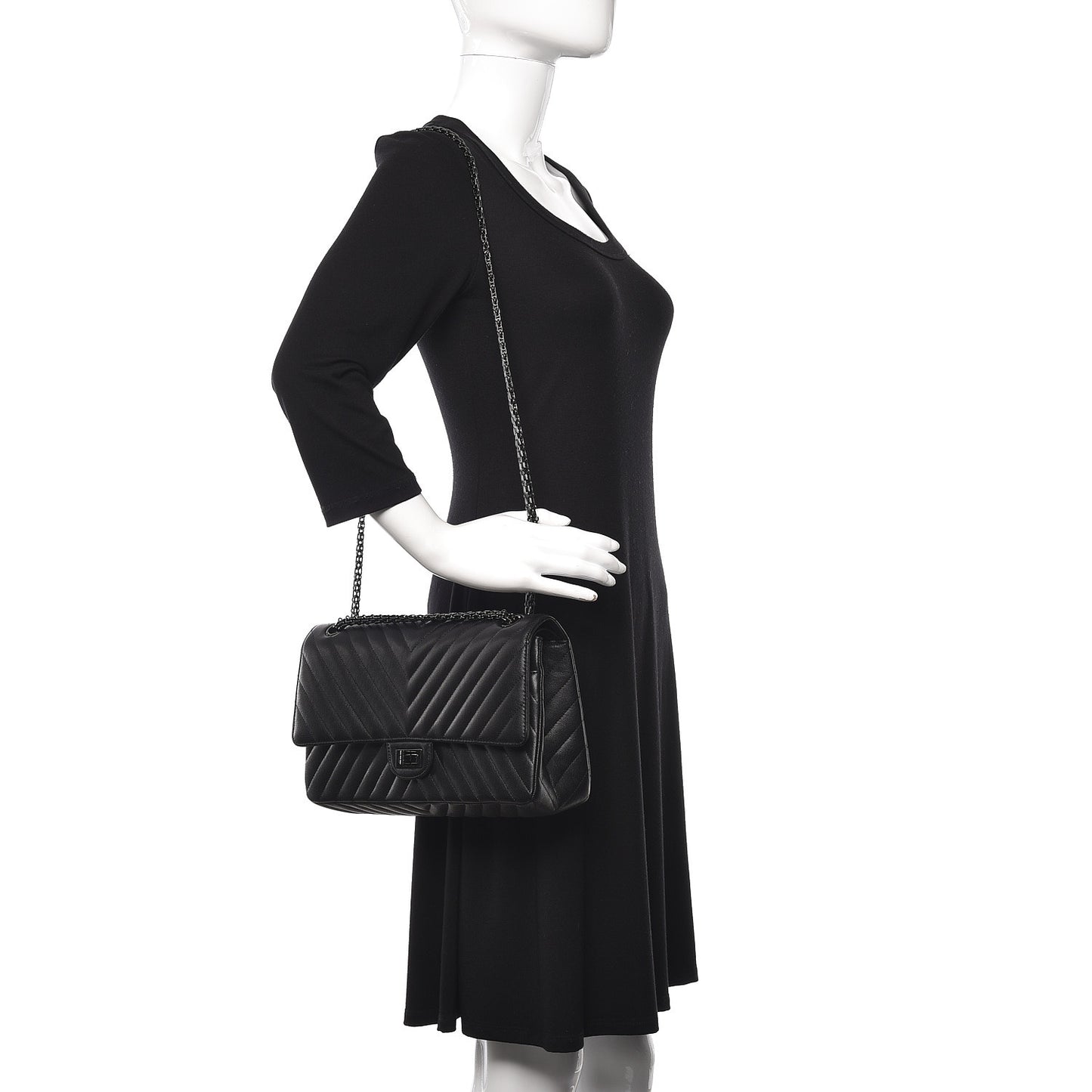 Sheepskin Chevron Quilted 2.55 Reissue 226 Flap So Black