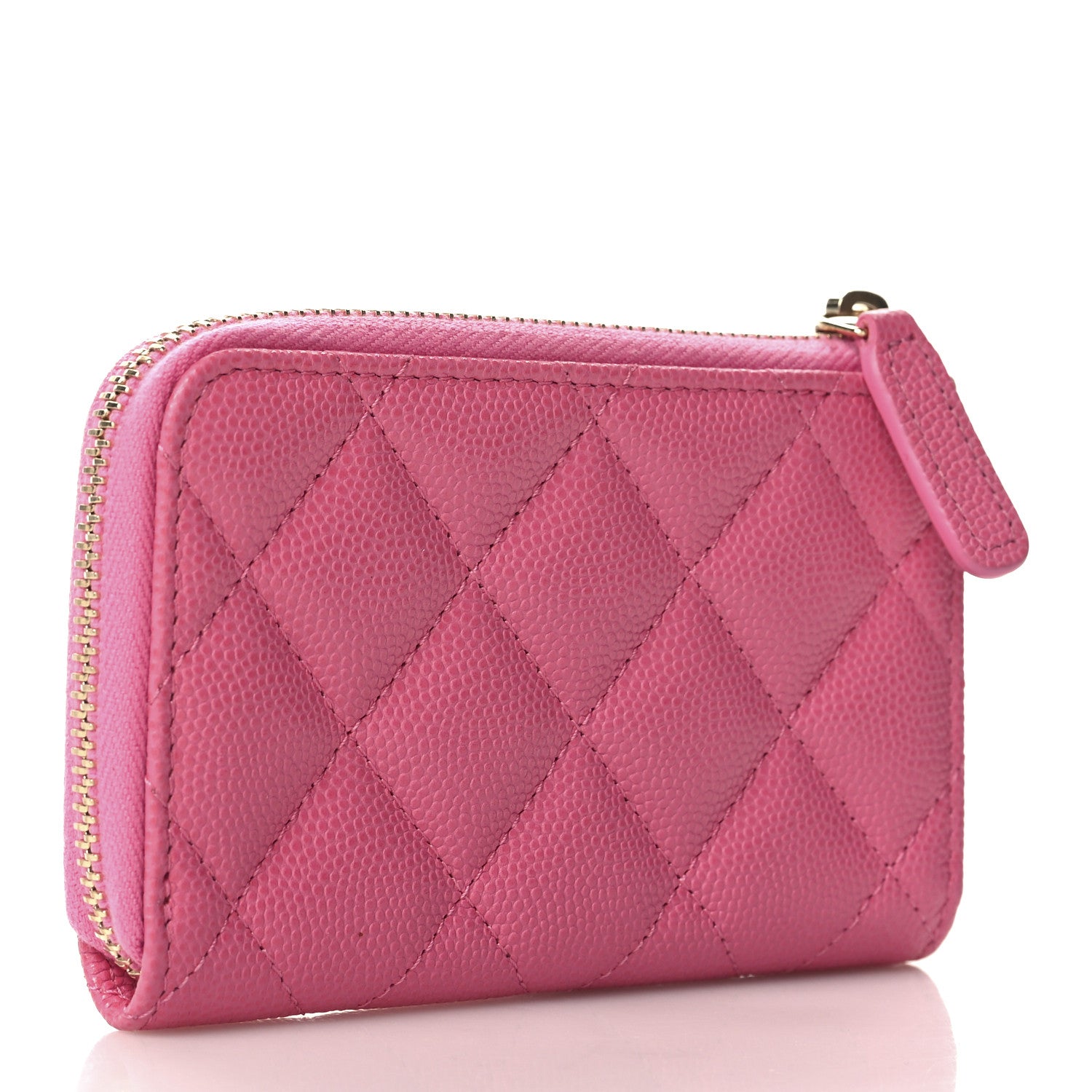 Chanel Caviar Quilted Zipped Key Holder Case Pink 3 of 7