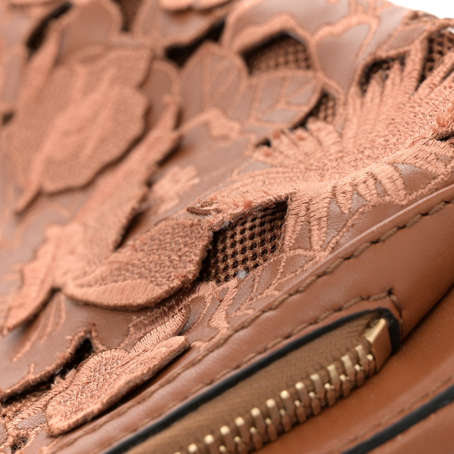 Vitello Lace Demetra Satchel Cognac
