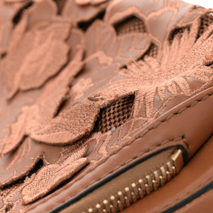 Valentino Garavani Vitello Lace Demetra Satchel Cognac 10 of 10