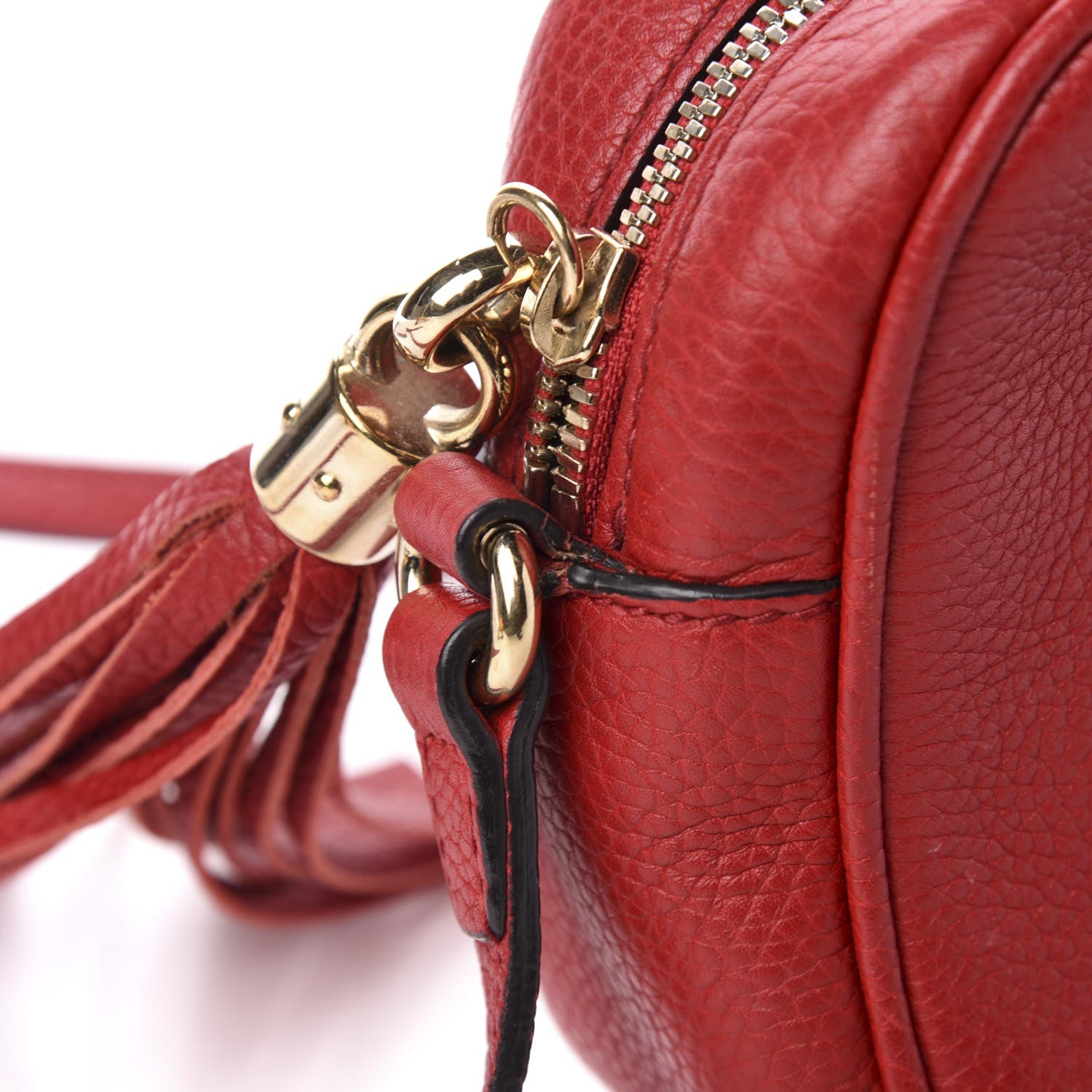 Gucci Pebbled Calfskin Small Soho Disco Bag Tabasco Red 17 of 21