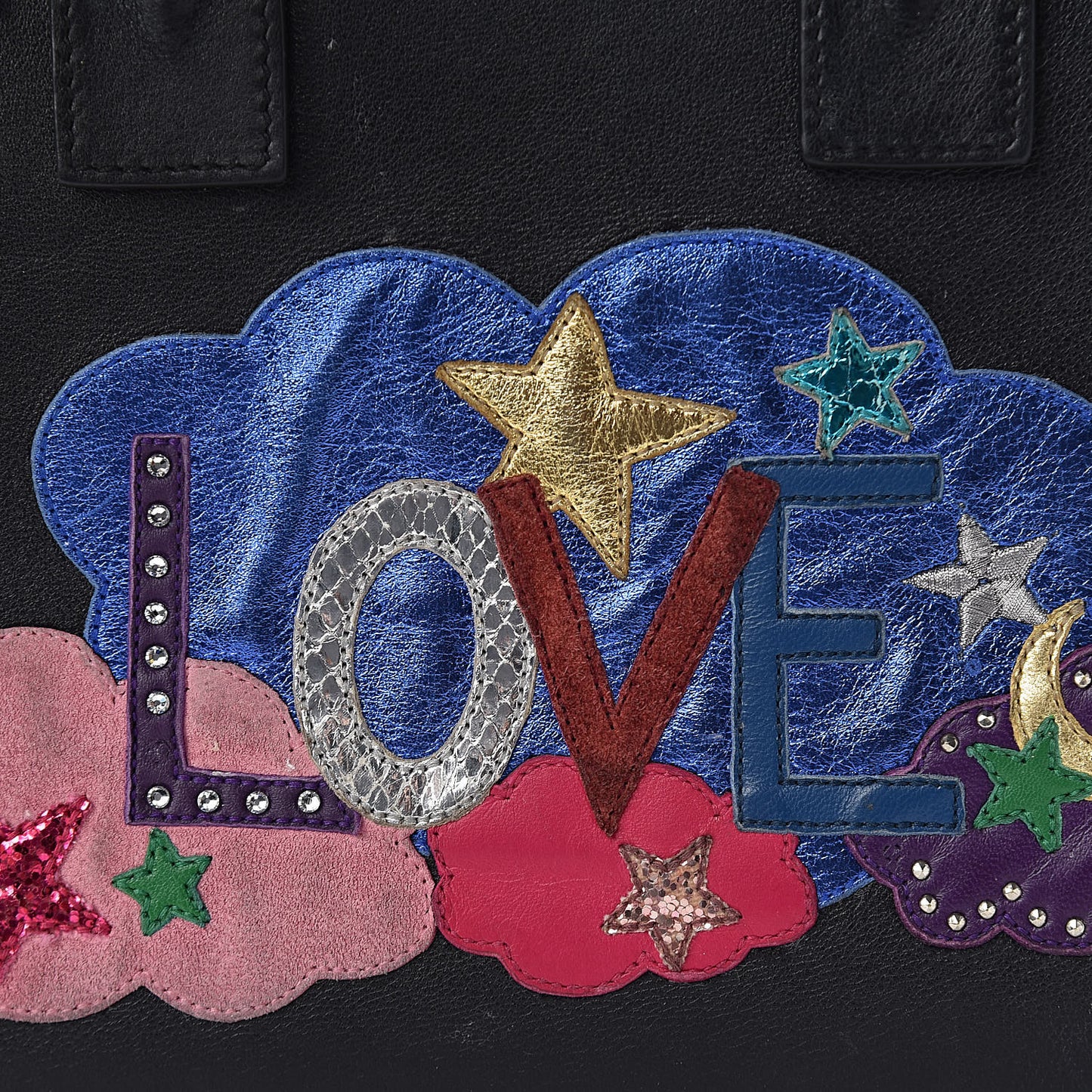 Calfskin Love Patchwork Baby Sac De Jour Black